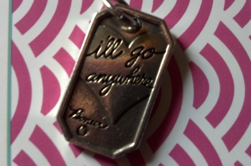 The flip-side of the Origami Owl tag says "Let your heart not be troubled" - a timely gift from my friend Tina Chamness.